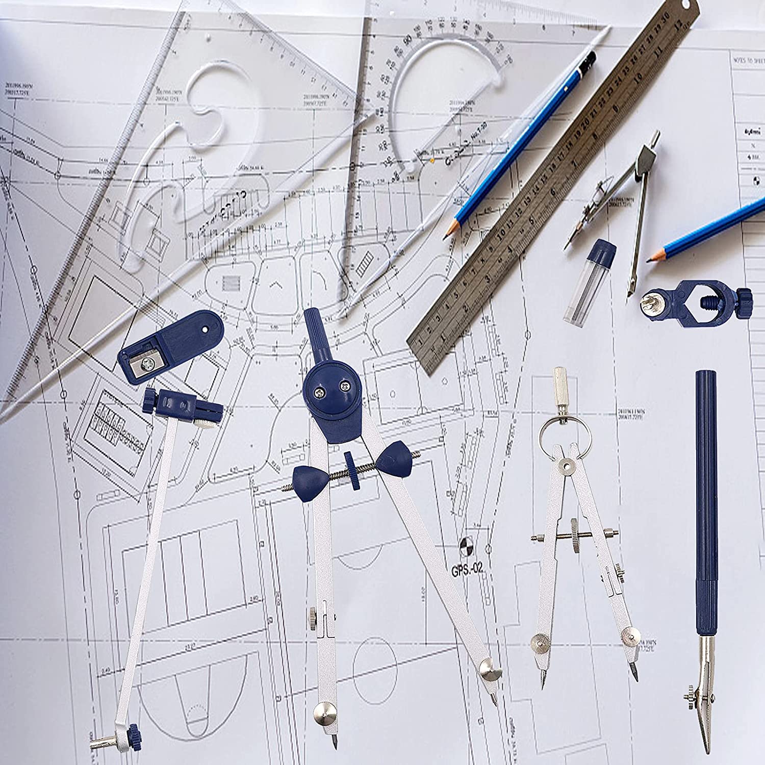 Math Geometry Set With Compass - Compasso de Desenho A46M-9Pc para Conjunto