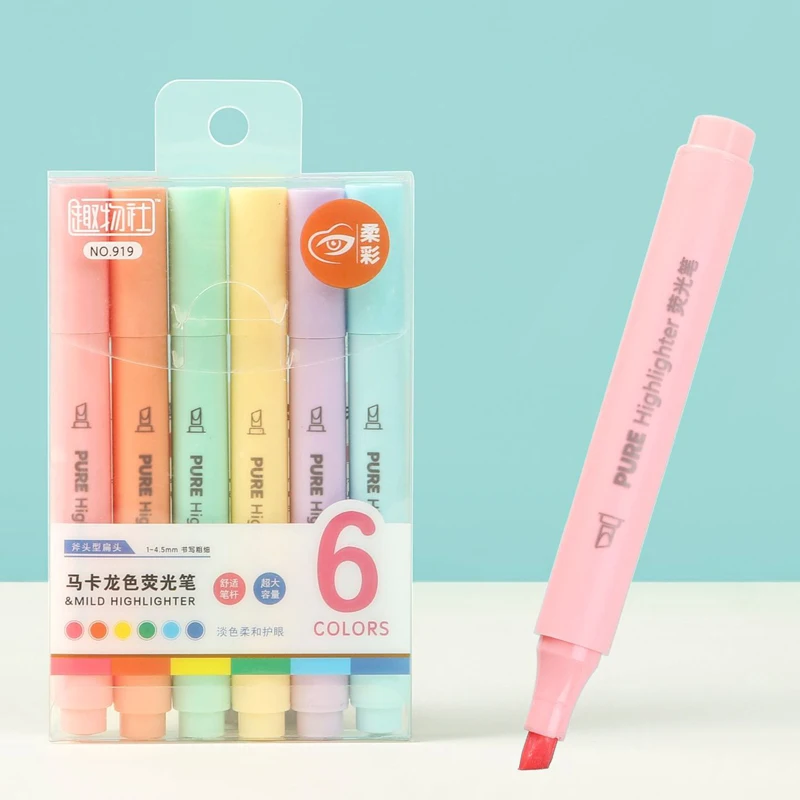 Conjunto de 6 Canetas Marcador - Pastel Highlighter Set Double Ended avaliação e preço